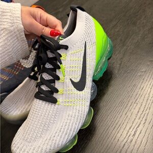 Nike grey and Neon Green Air Sneakers